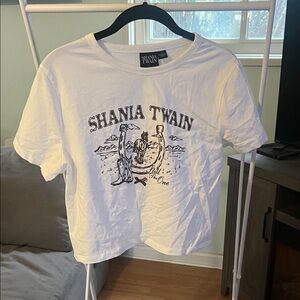 Primark White Graphic Crop Top